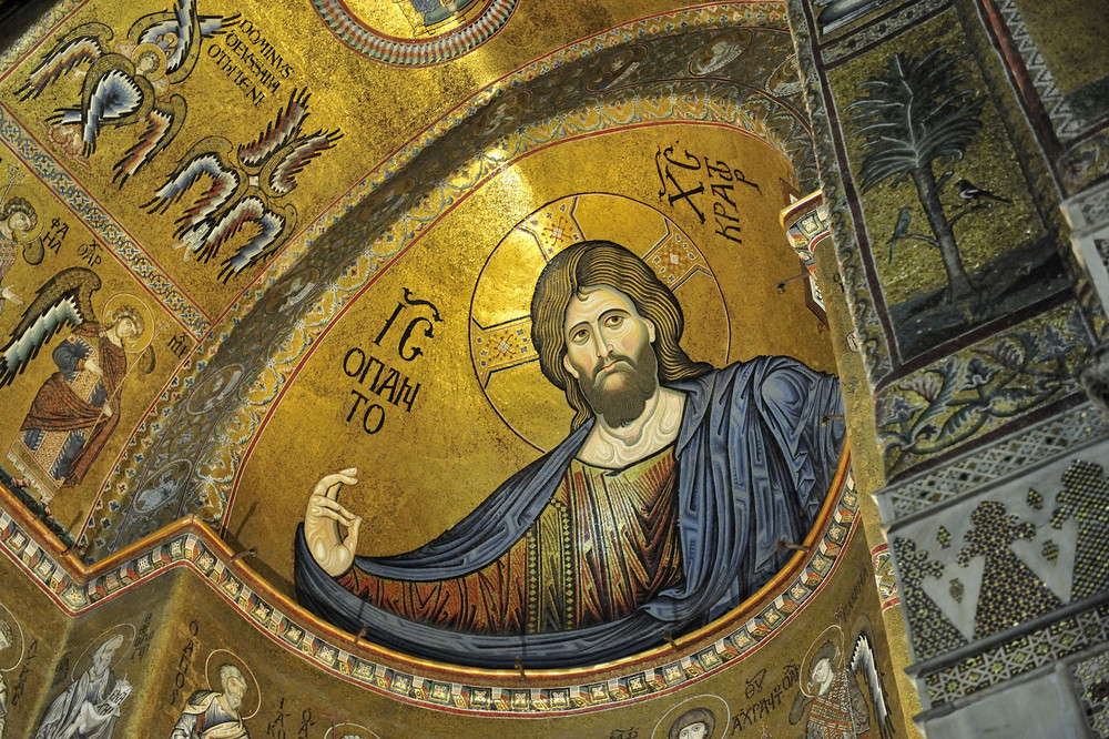 Jesus-Mosaik im Dom von Monreale