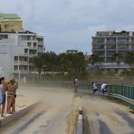 Jet Blast departing Boing 747/ St.Maarten N.A.