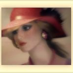 Jeune femme au chapeau rouge