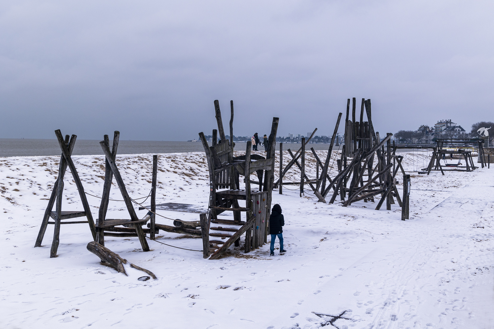 Jeux de plage sur neige