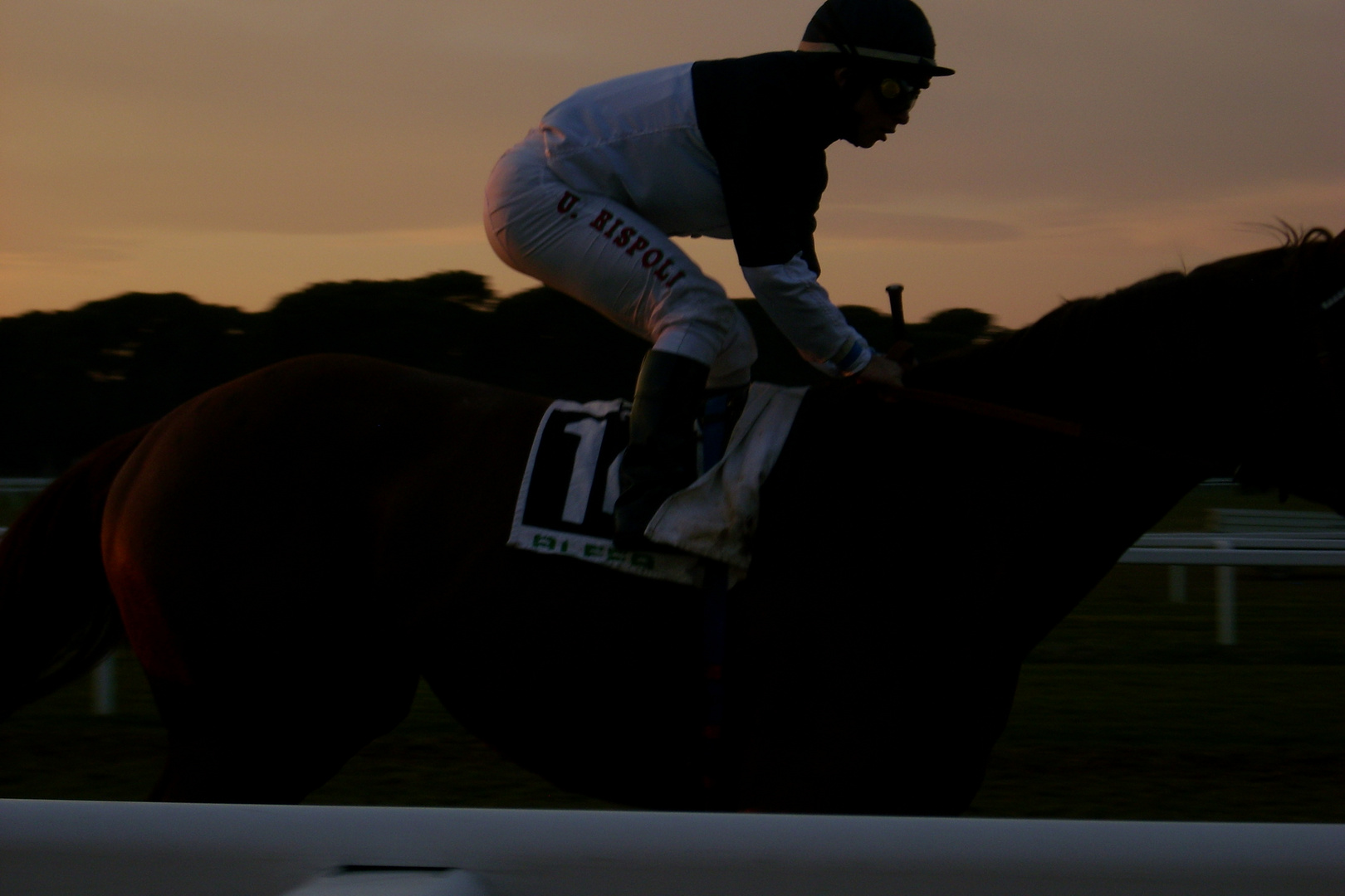 Jockey im Abendlicht