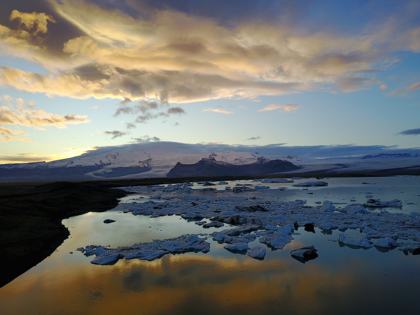 Jökulsarlon bei Sonnenuntergang