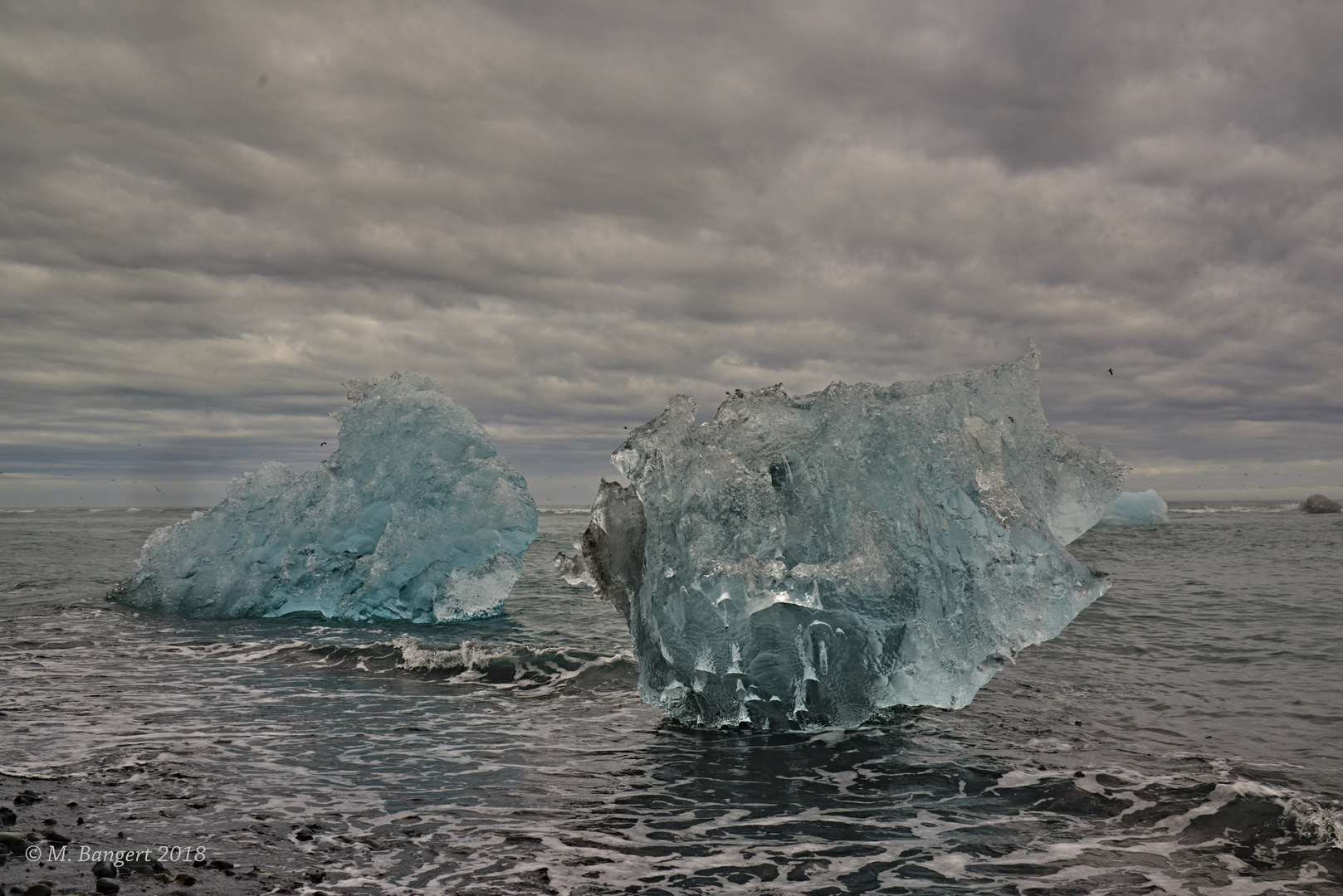 Jökulsárlón Eis am Strand