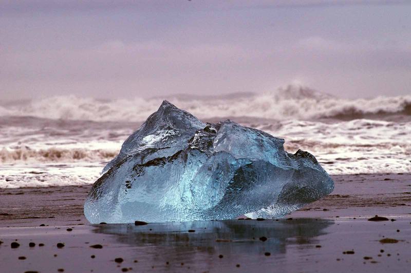 Jökulsarlon Island an einem Regentag