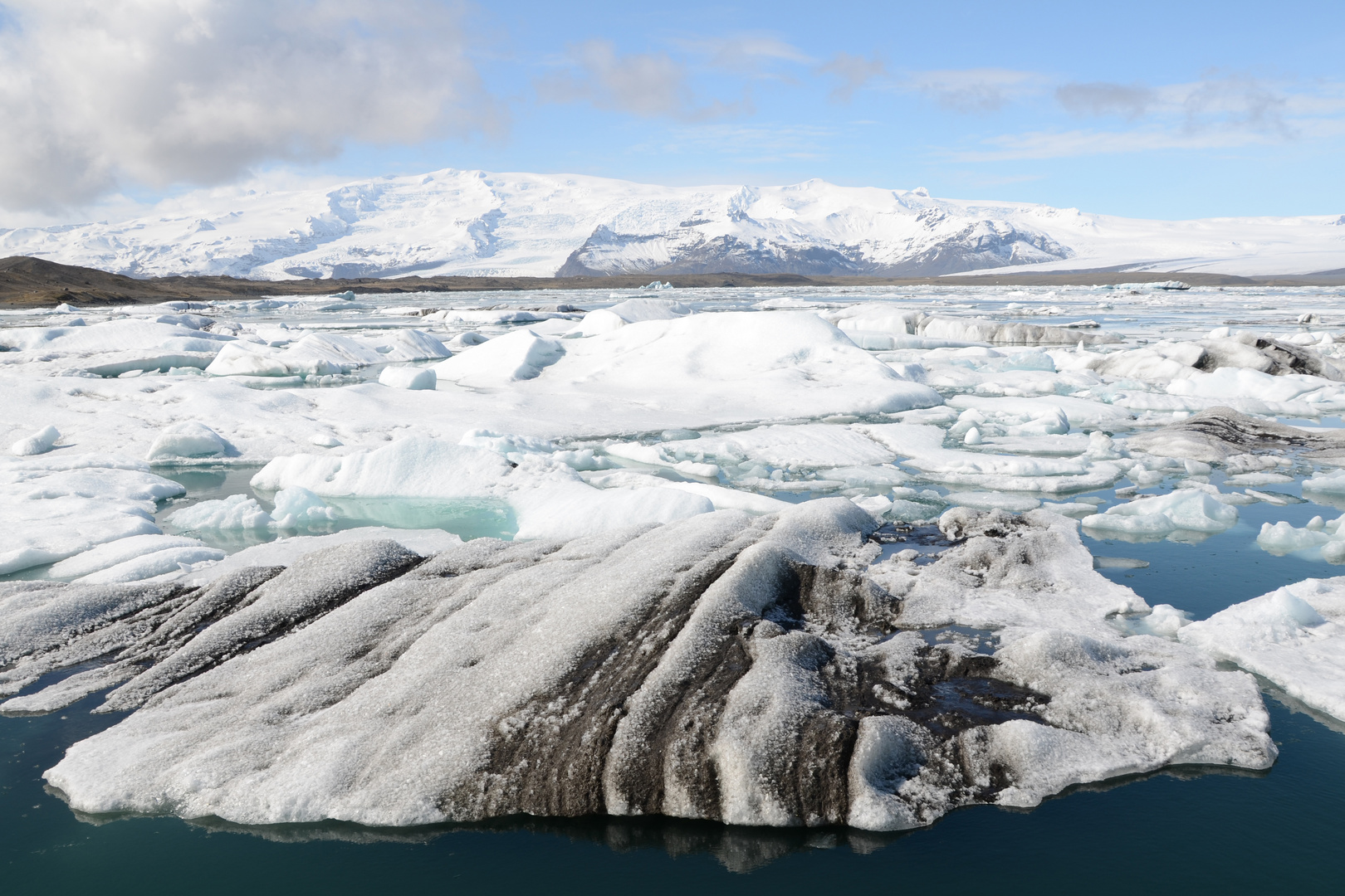 Jökulsárlón mit Treibeis im April