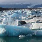 Jökulsárlón mit Treibeis im Oktober