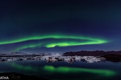 Jökulsarlon Polarlicht-Spiegel