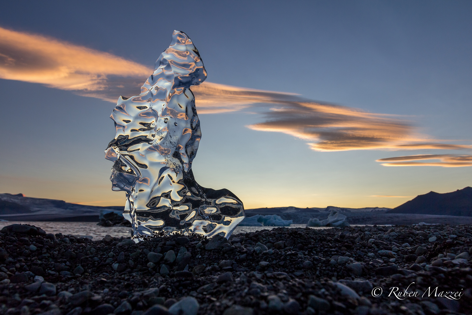 Jökulsárlón Sonnuntergang Eis