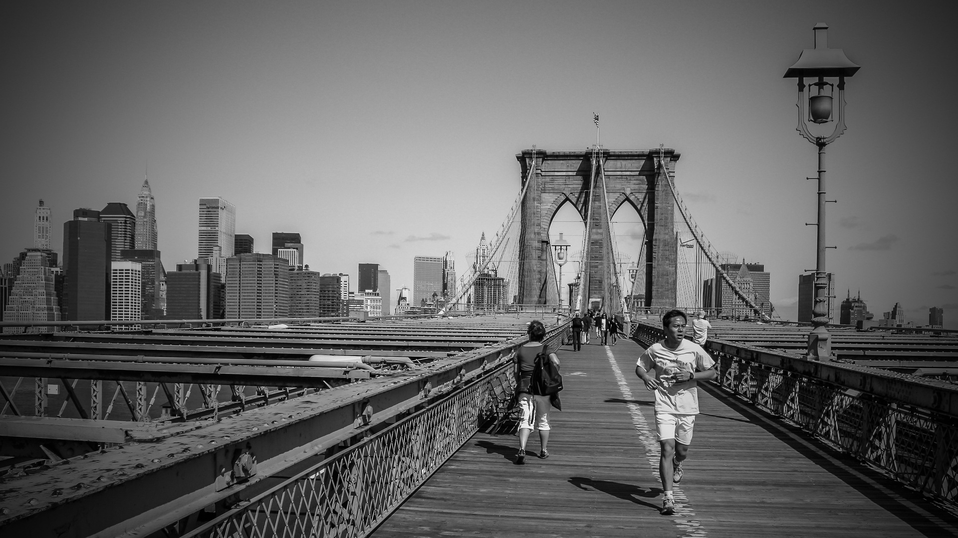 Joggen auf der Brooklyn Bridge