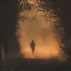 Jogger beim Sonnenaufgang