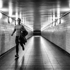 Jogging im UBahntunnel, Berlin