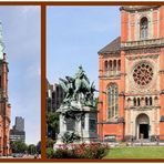 Johanneskirche Düsseldorf mit Kaiser-Wilhelm Denkmal