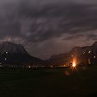 Johannisfeuer auf der Zugspitze und Ehrwalder Sonnenspitze