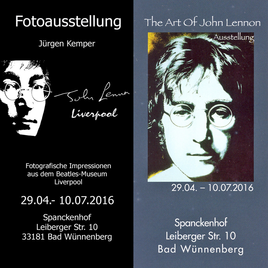 "John Lennon Liverpool" Fotoausstellung zusammen mit "The Art of John Lennon" in Bad Wünnenberg