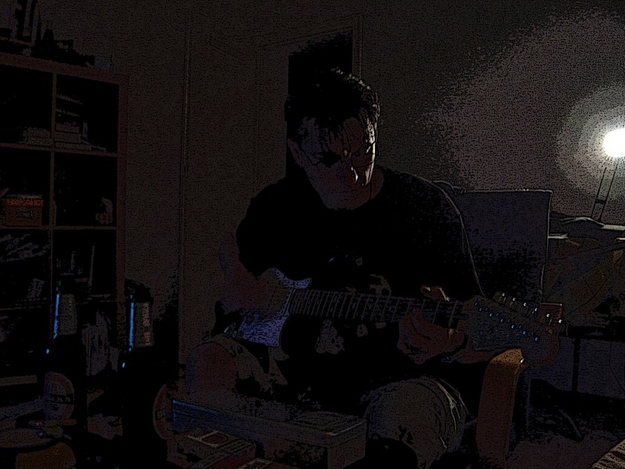 Johnny on guitar in blues mood