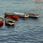 Jollyboats at sunset , Gulf of Naples