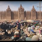 Jour de marché devant la mosquée de Djenné