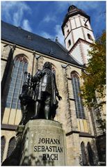 J.S.Bach Denkmal vor der Thomaskirche in Leipzig