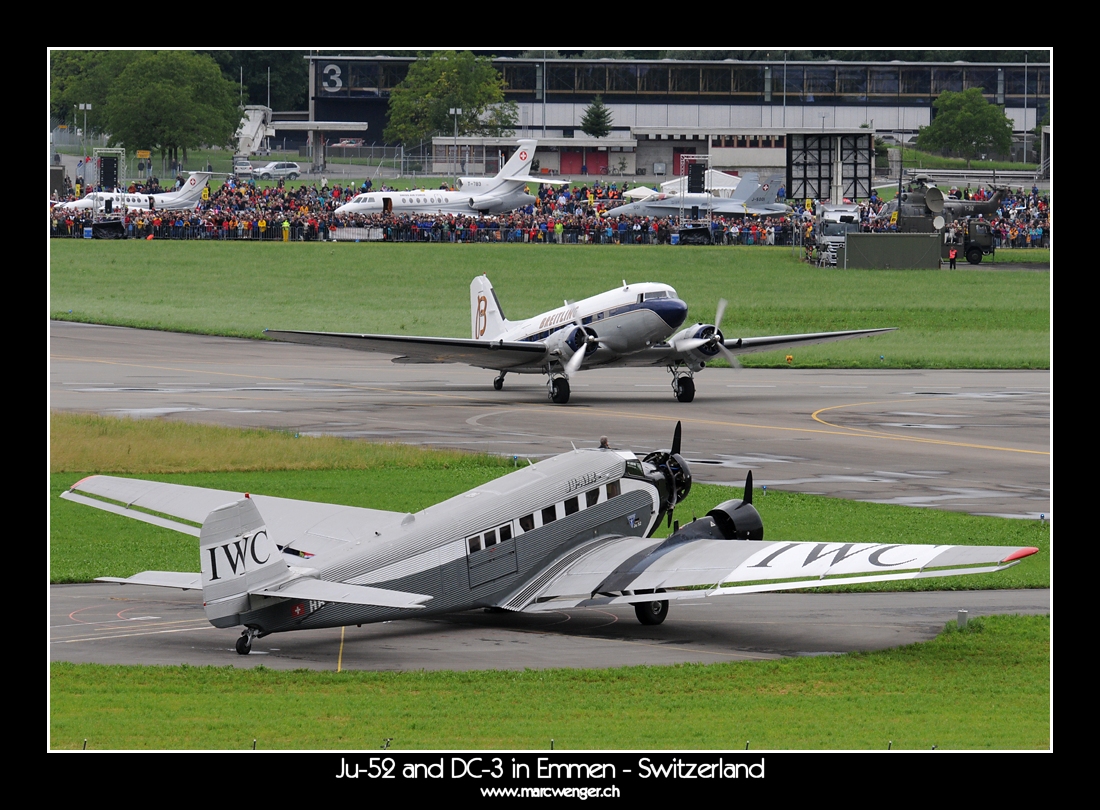 JU-52 and DC-3 in Emmen - Switzerland