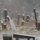 Jüdischer Friedhof im Schneetreiben