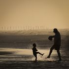 Jugando al atardecer 