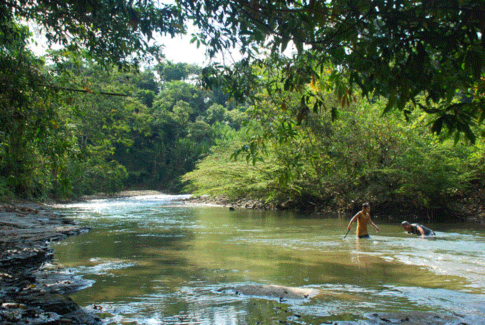 Jugando en el rio