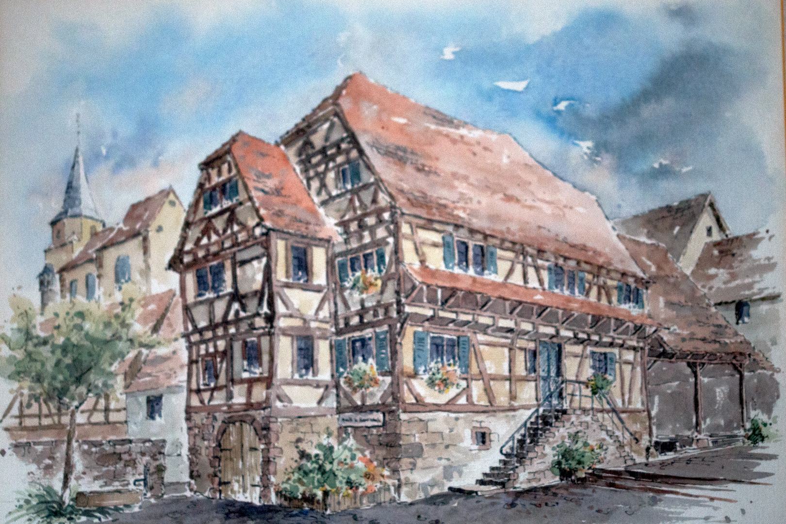 Jugendmusikschule - Aquarell von Lothar Gärtner