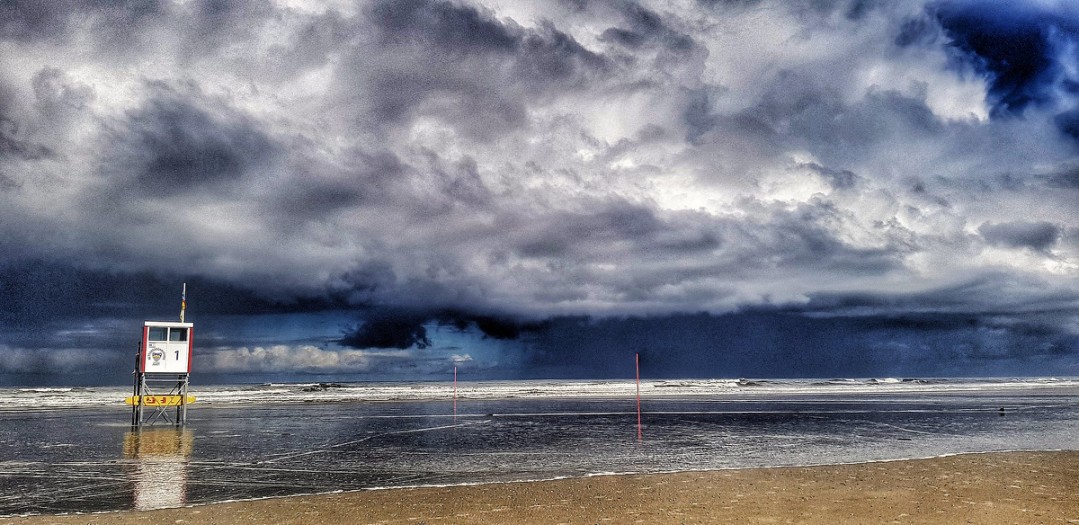 Juist, Rettungsstation am Strand