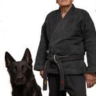 JuJutsu Kämpfer mit Schäferhund