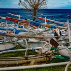 Jukung boats on the Virgin Beach