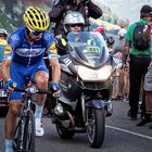 Julian Alaphilippe au sommet du Col de la Colombière.