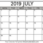 July 2019 Calendar