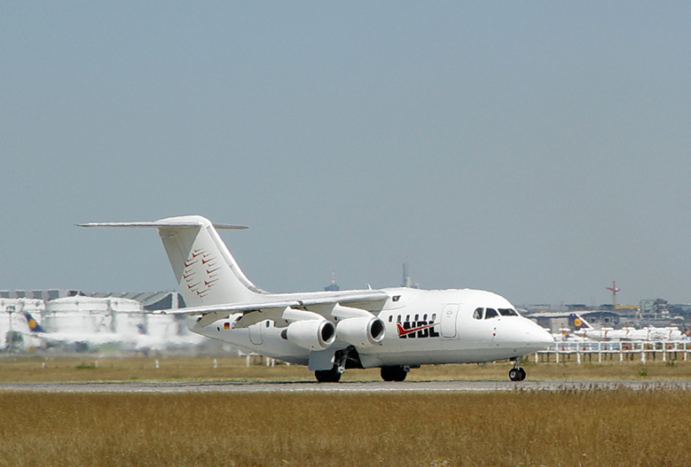 Jumbolino BAe 146 der WDL Aviation