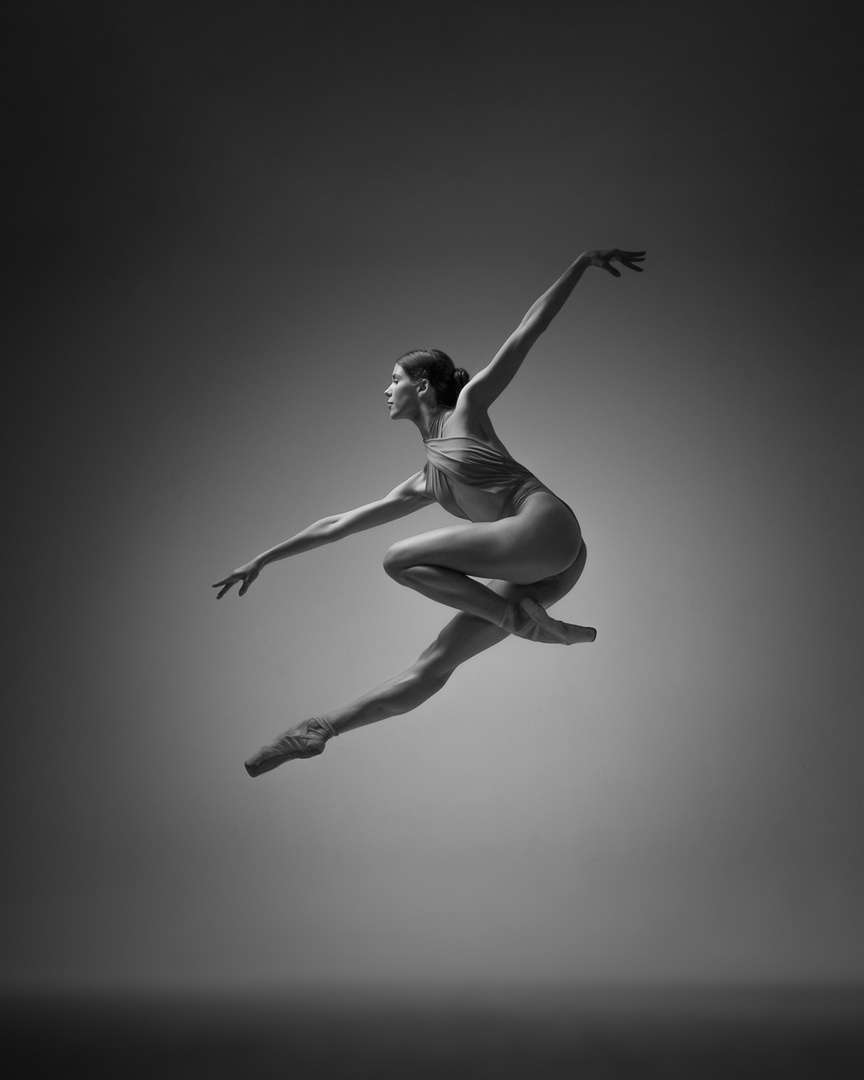 Jump Foto & Bild studio, woman, monochrome Bilder auf
