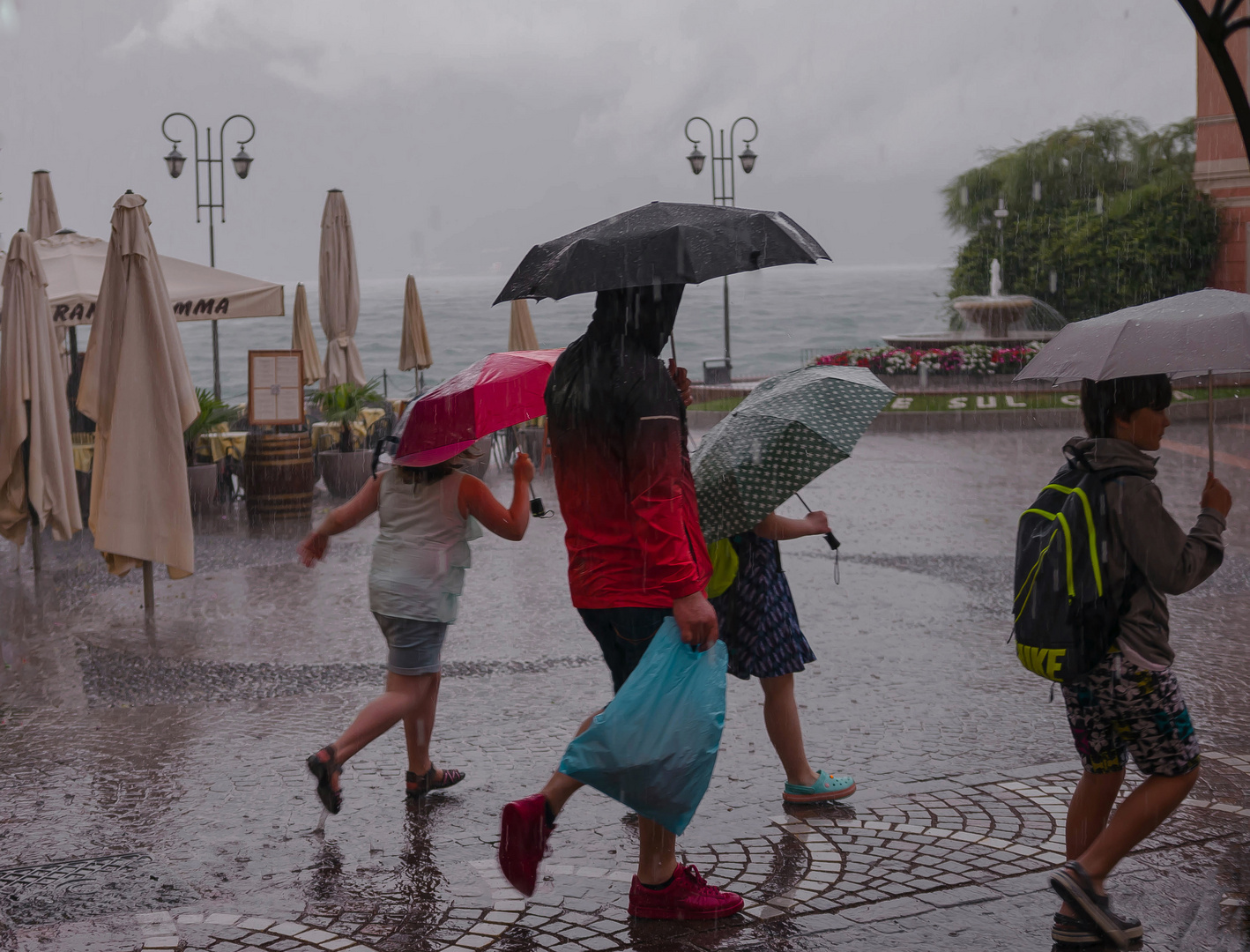 jumping in the rain