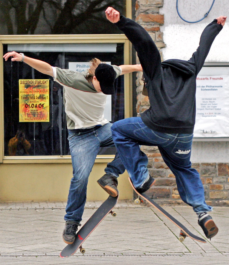 jumping skaters