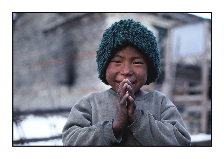 Junge aus Pisang, Tal von Manang, Nepal