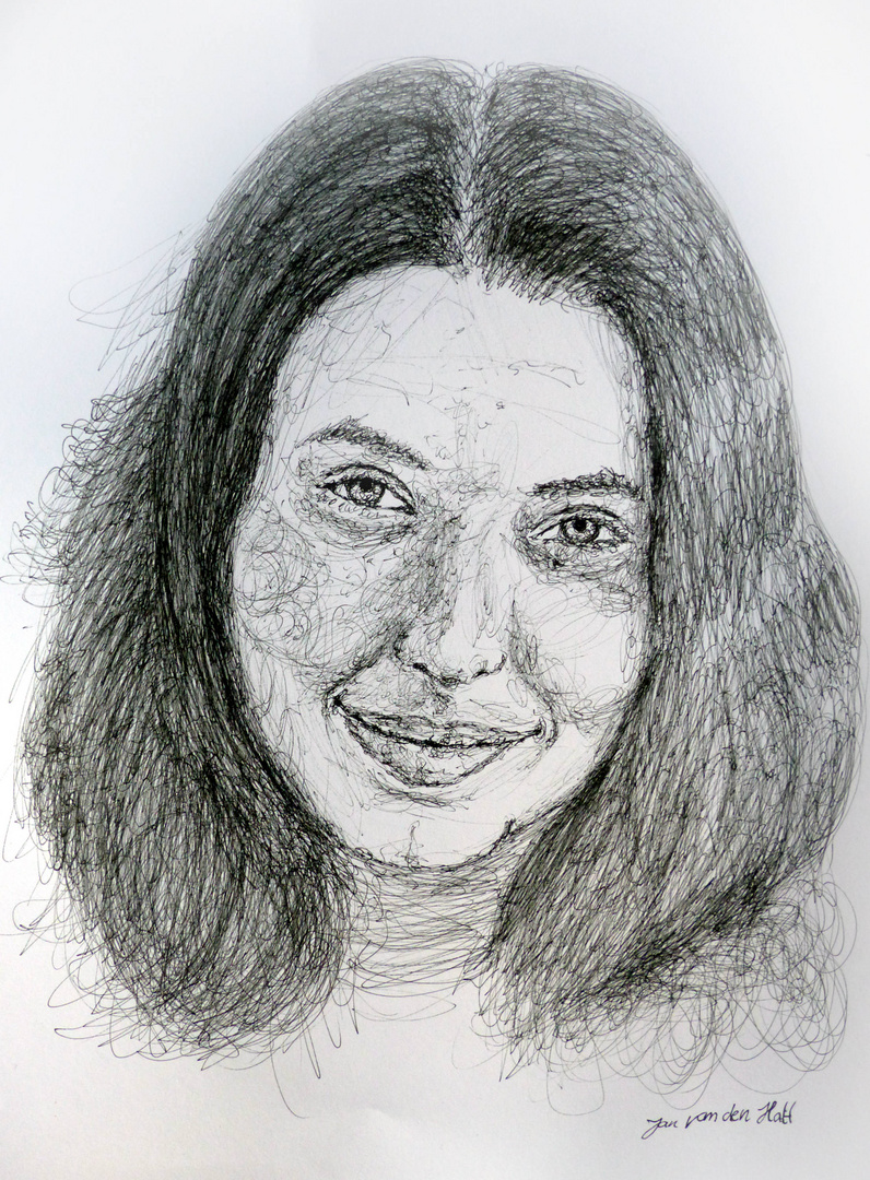 junge Frau - Scribble Portrait