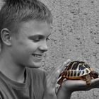 Junge mit Schildkröte