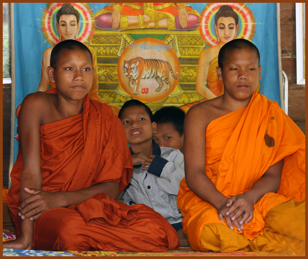 Junge Mönche in Phnom Kulen,Cambodia