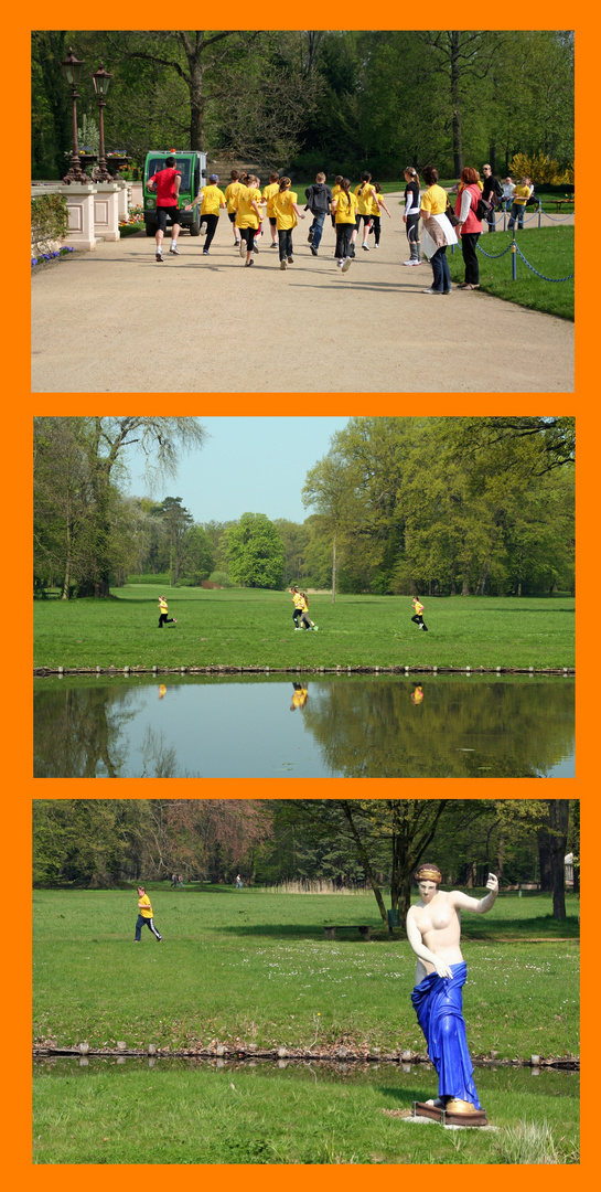 Junge Parkläufer im Branitzer Park bei Cottbus