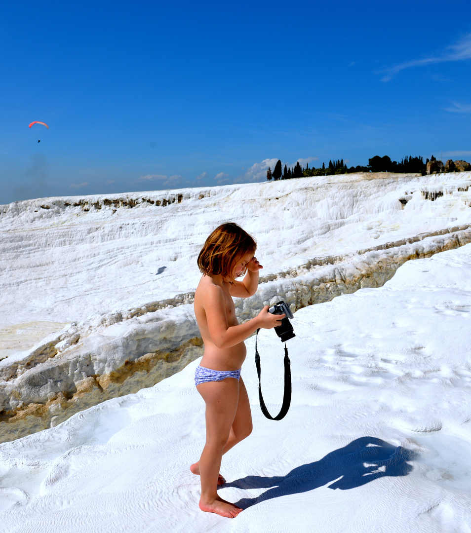 Junge Photographien in Pamukkale