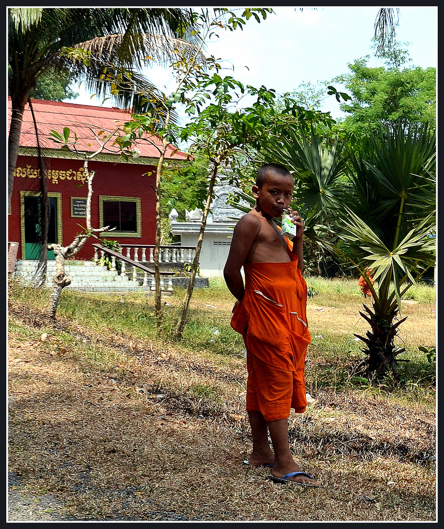 Junger buddhistischer Mönch in Kambodscha...