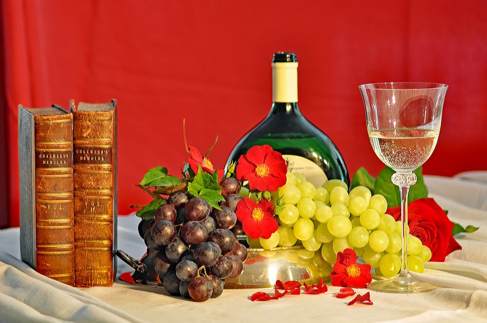 Junger Wein und alte Bücher