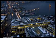 Jungfernstieg, Binnenalster und Europa Passage - Hamburg, view from the Petri church