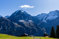 Jungfrau (4158 m.ü.M.), Gletscherhorn (3983 m.ü.M.) und Ebnefluh (3962 m.ü.M.)