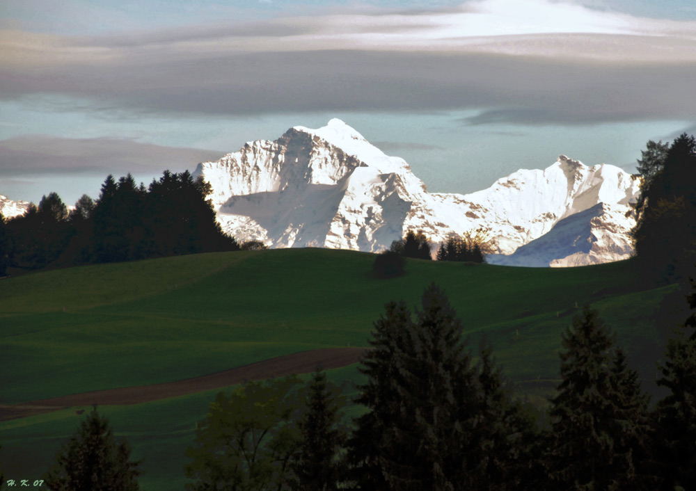 Jungfrau im Schatten sichtbar die Nasenspitze als heller Punkt?