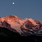 Jungfrau und Silberhorn im letzten Abendlicht