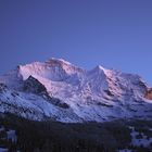 Jungfrau zur blauen Stunde von der Station Wengen aus