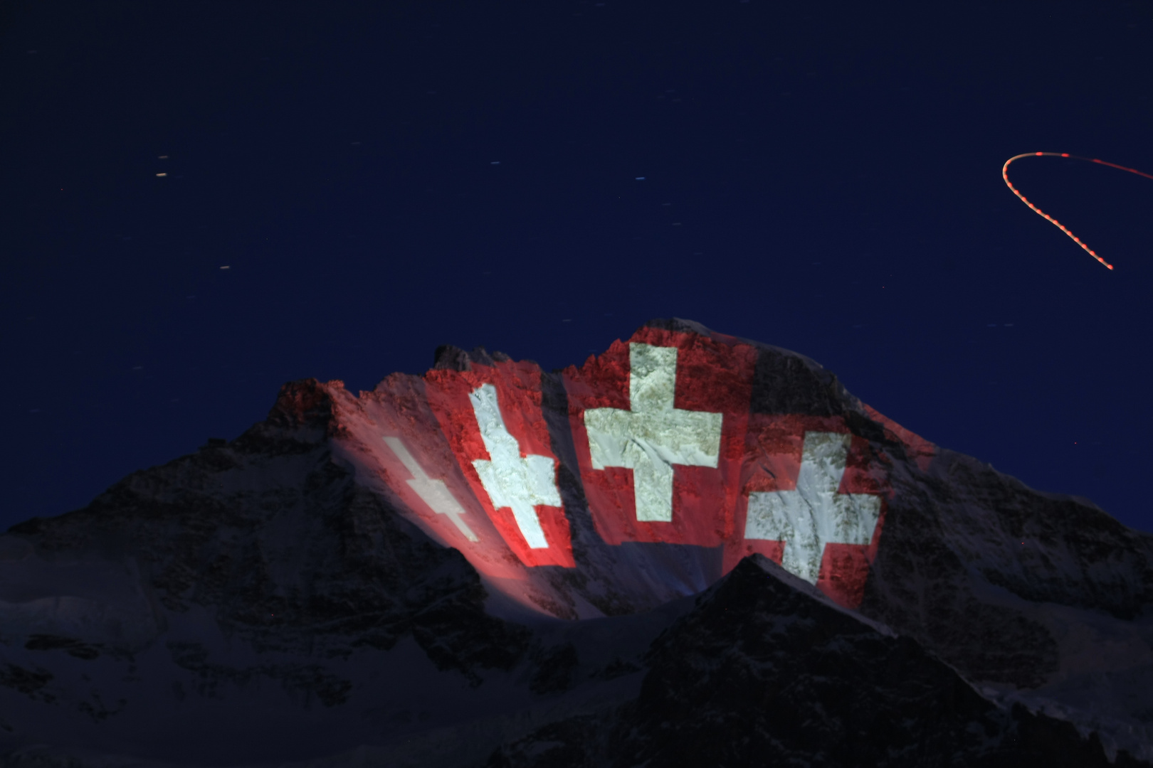 Jungfraujoch Beleuchtung (100 Jahr Jubiläum der Jungfraubahn)